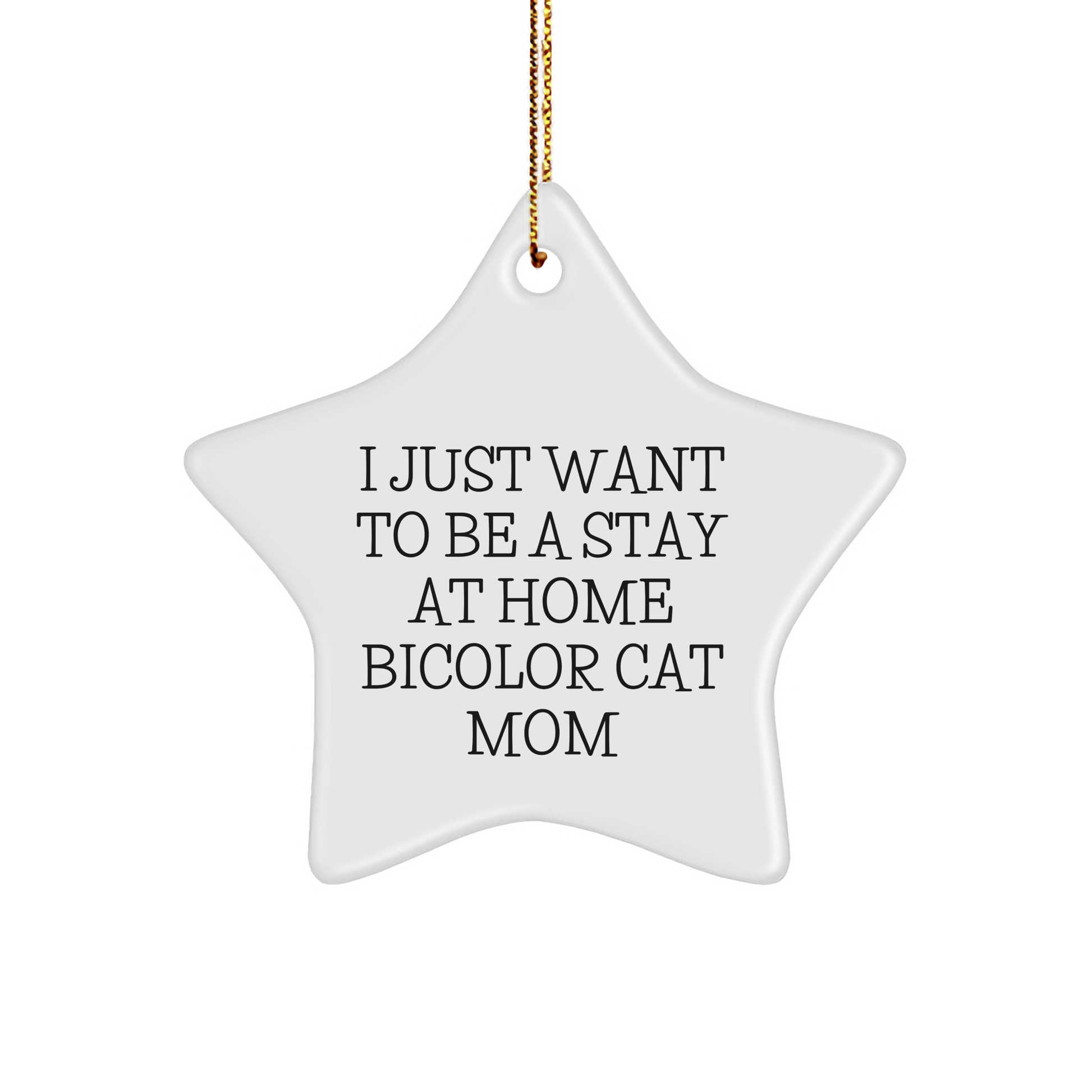 Bicolor Cat Mom's Joy, Star Ornament for Christmas Unique Gifts from Family - Image 1