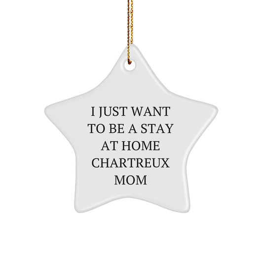 I Just Want To Be A Stay At Home Chartreux Mom's Christmas Unique Gift, Handcrafted Star Ornament for Chartreux Cat Lovers, Unique Chartreux Cat Mom Jewelry - Image 1