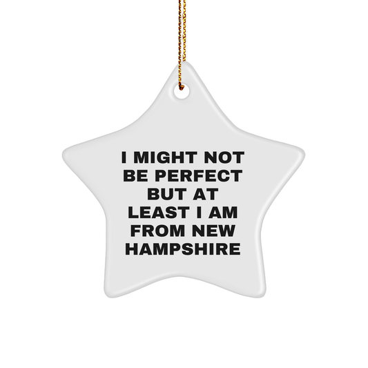 New Hampshire Star Ornament, Funny Quote Gifts from Friends and Family, Christmas Unique Gifts - Image 1