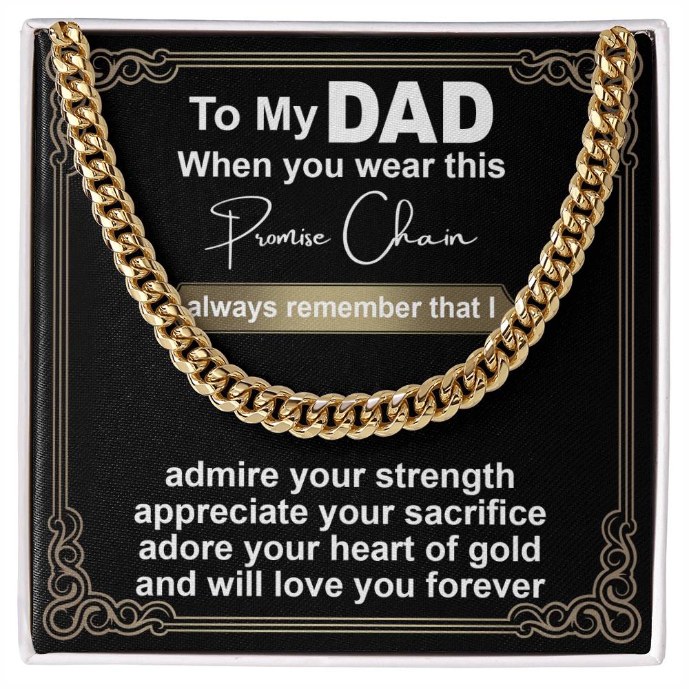 Gift for Dad Promise Chain - Cuban Link Chain