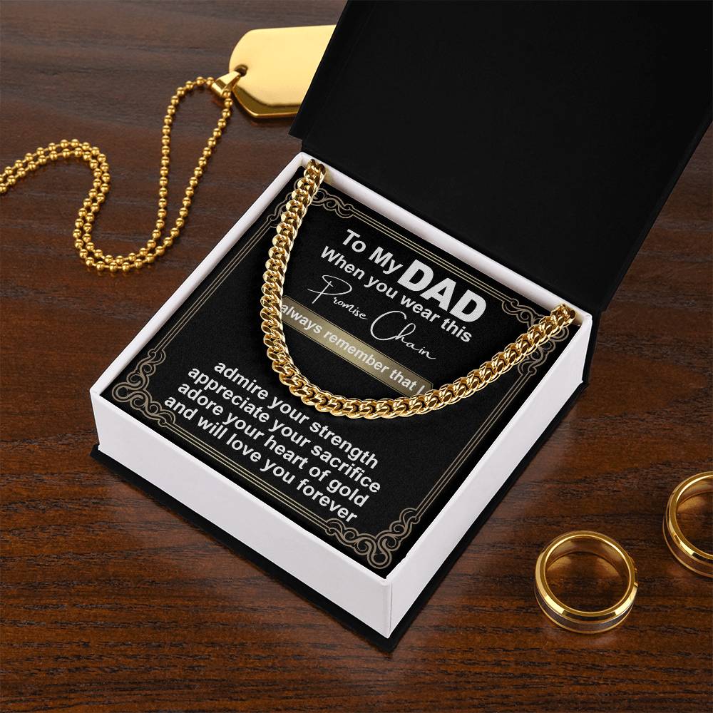 Gift for Dad Promise Chain - Cuban Link Chain