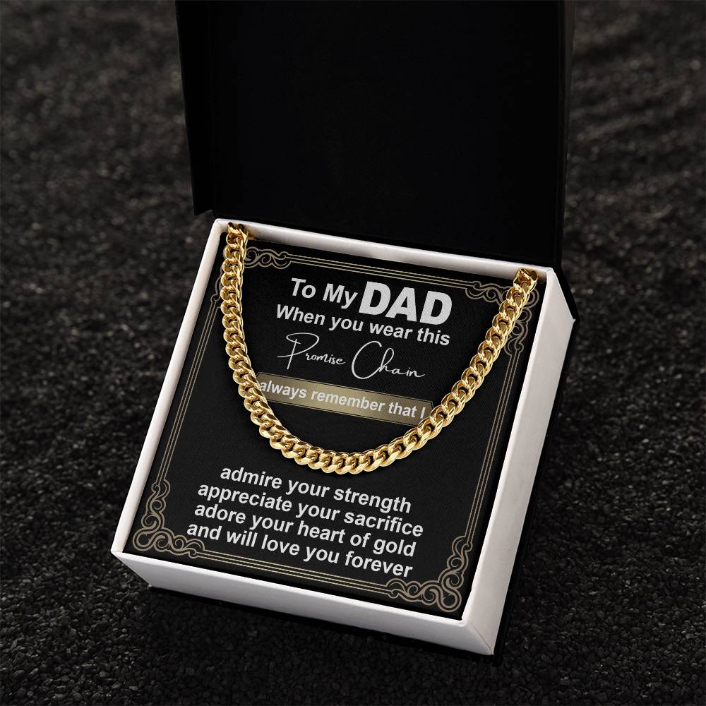 Gift for Dad Promise Chain - Cuban Link Chain