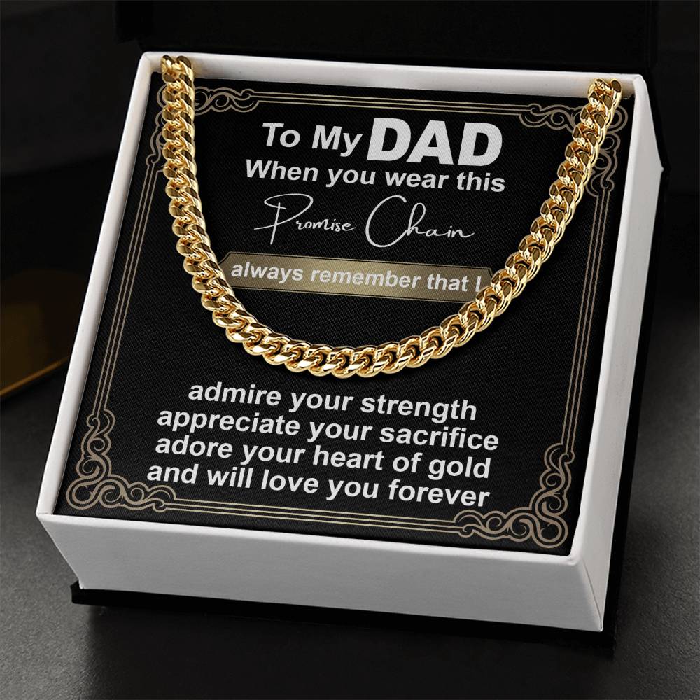 Gift for Dad Promise Chain - Cuban Link Chain