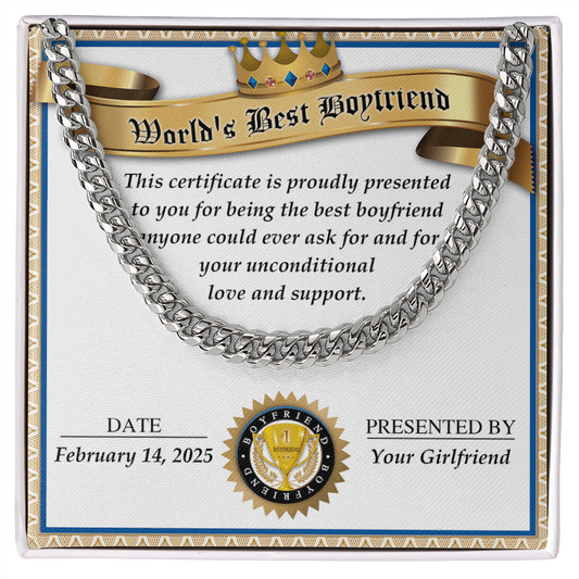 Boyfriend-Love And Support Cuban Necklace