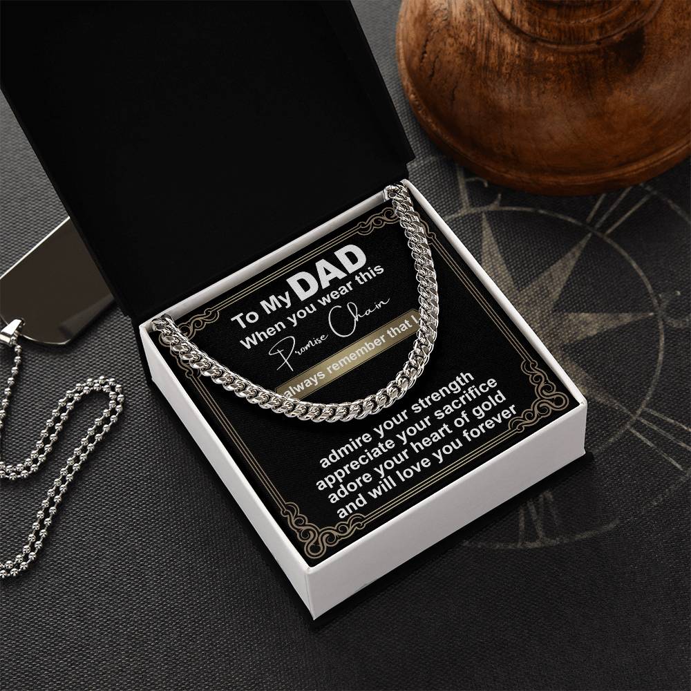 Gift for Dad Promise Chain - Cuban Link Chain