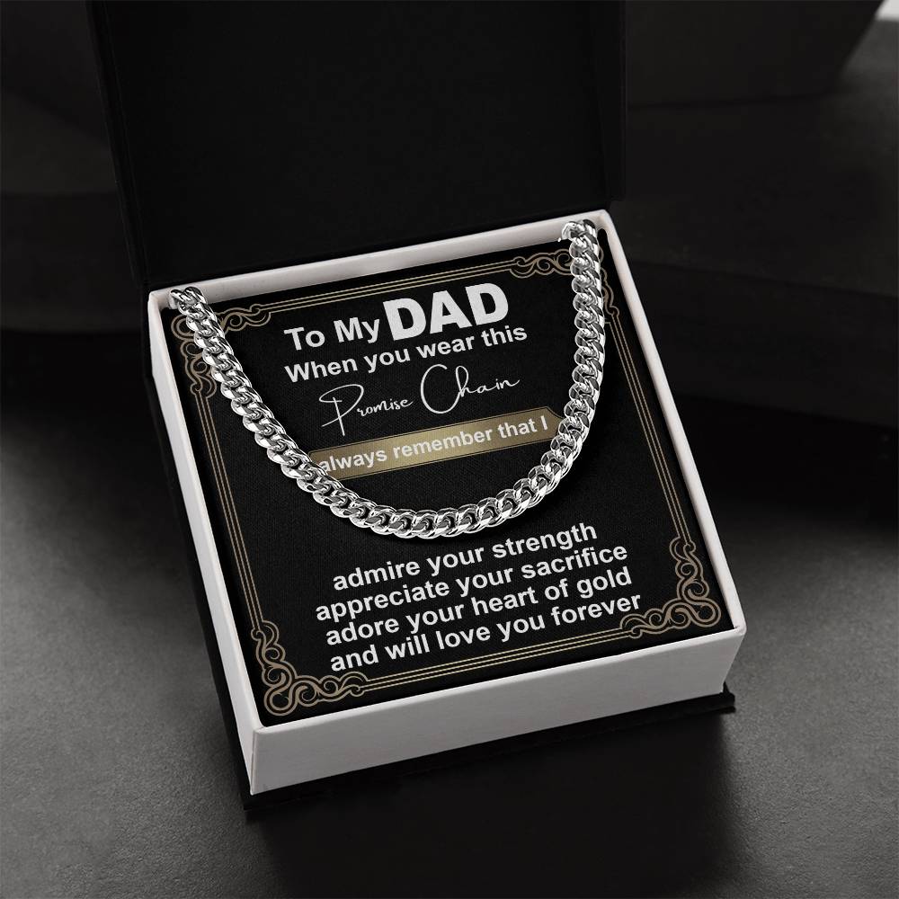 Gift for Dad Promise Chain - Cuban Link Chain