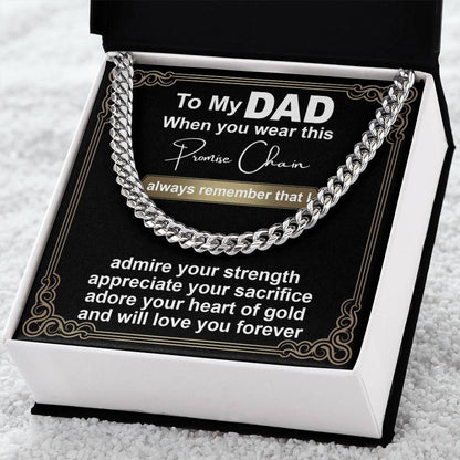 Gift for Dad Promise Chain - Cuban Link Chain