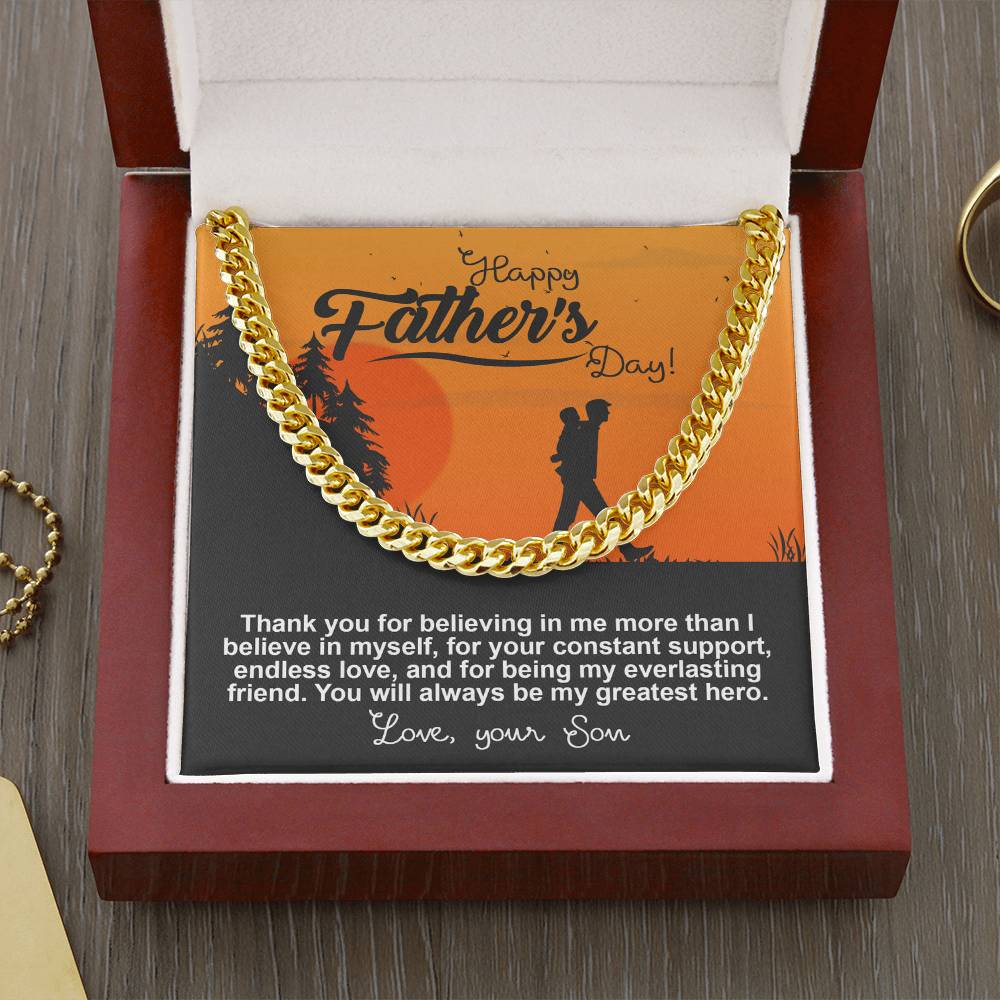 Father's day Dad Necklace Cuban Link