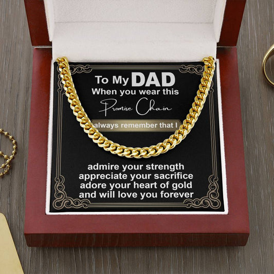 Gift for Dad Promise Chain - Cuban Link Chain