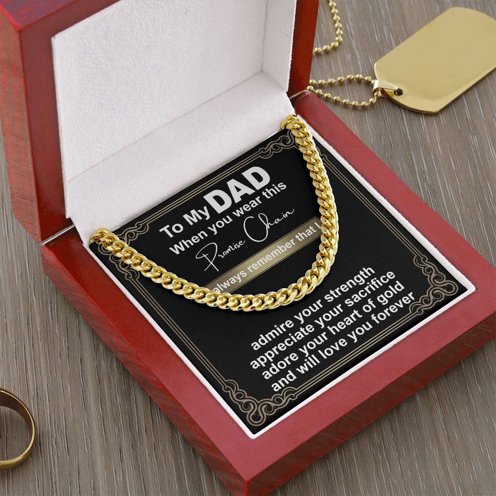 Gift for Dad Promise Chain - Cuban Link Chain