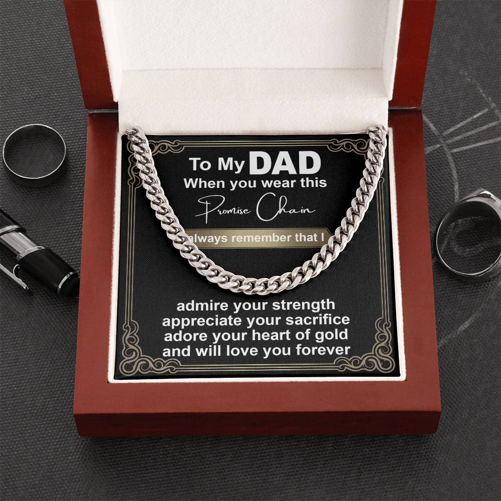 Gift for Dad Promise Chain - Cuban Link Chain