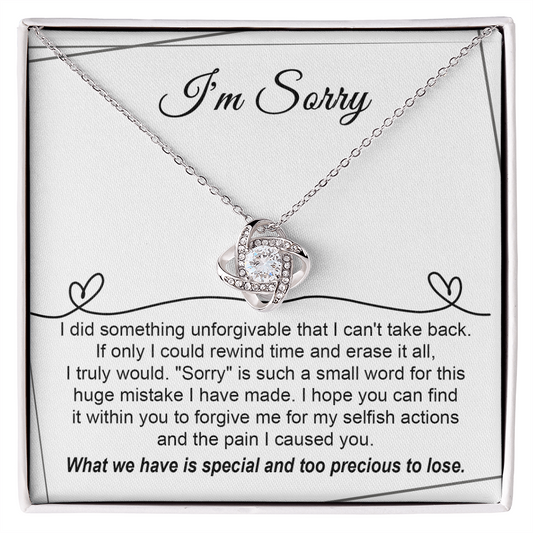 Love Knot Necklace Sorry Breaking My Heart