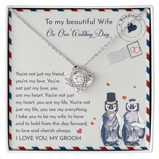 Wife Wedding-Love And Cherish Love Knot Necklace
