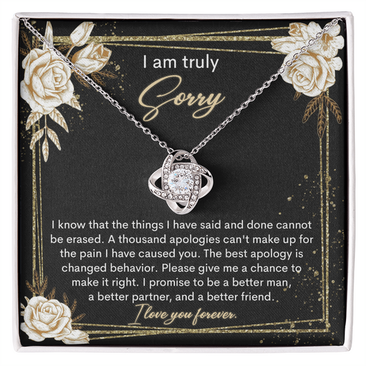 Love Knot Necklace Sorry-Cannot Be Erased