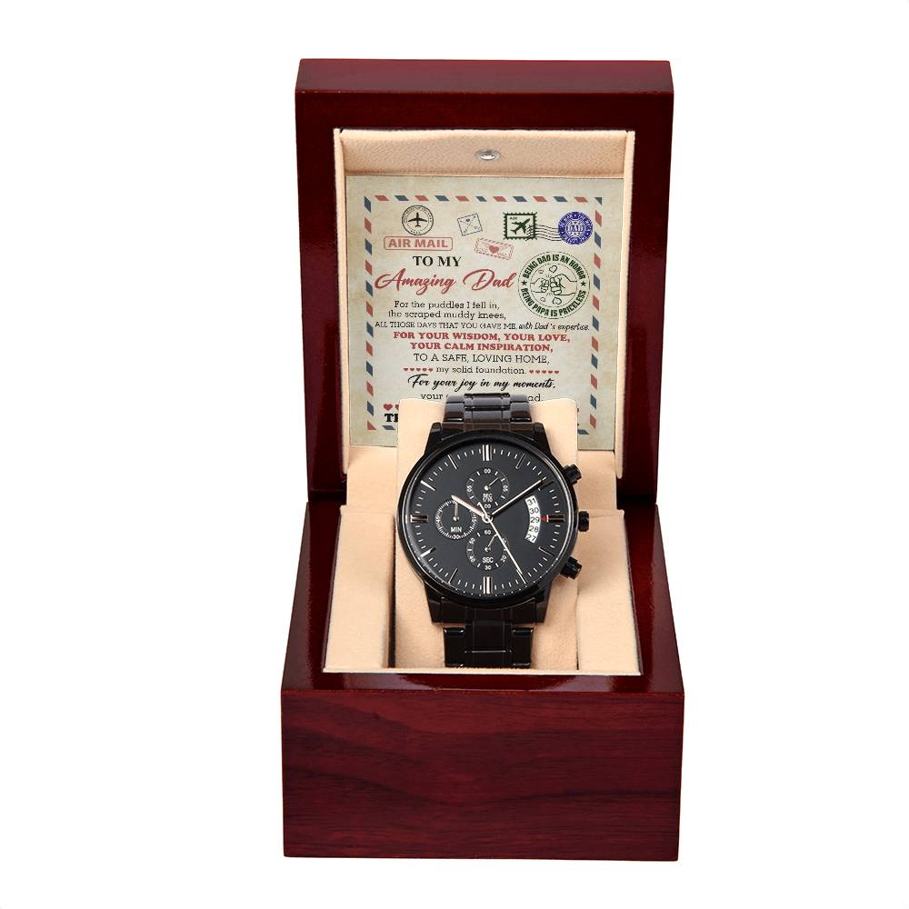 Dad-The Luckiest Child-Metal Chronograph Watch