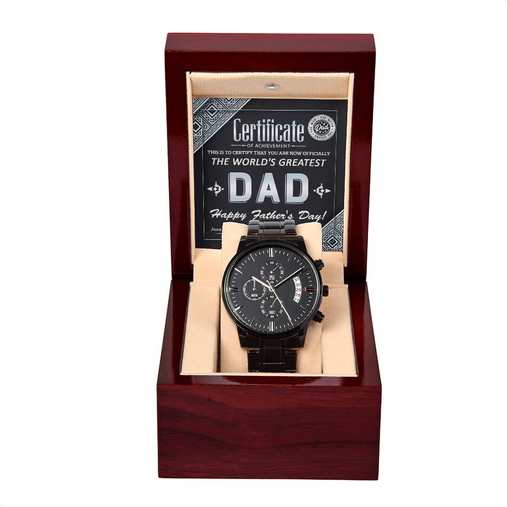 Dad-Certificate Of Achievement-Metal Chronograph Watch