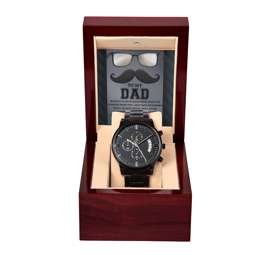 To My Dad Gift - Black Chronograph Watch