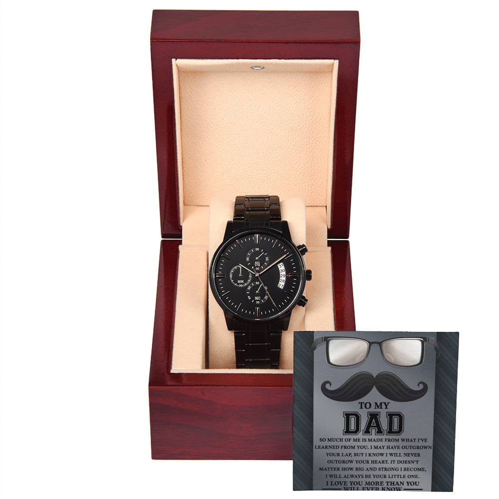 To My Dad Gift - Black Chronograph Watch