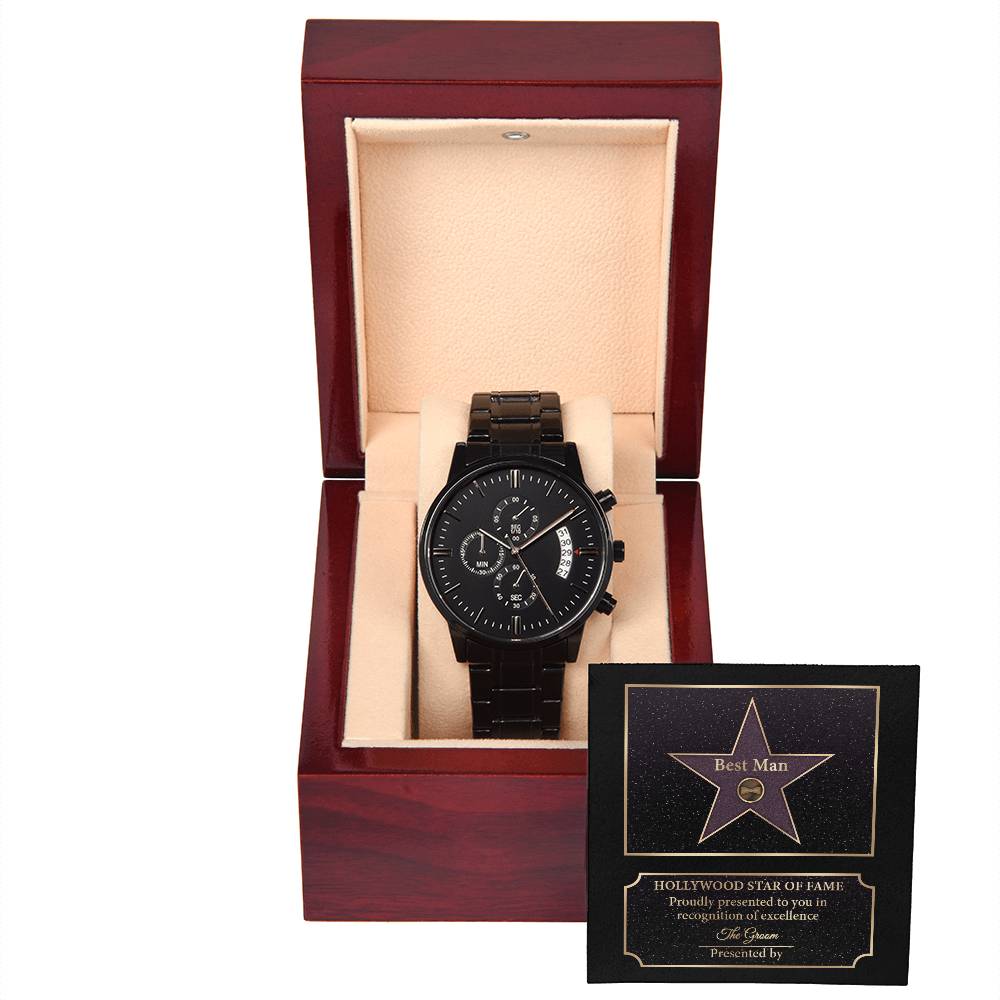 Best Man-Star Of Fame-Metal Chronograph Watch