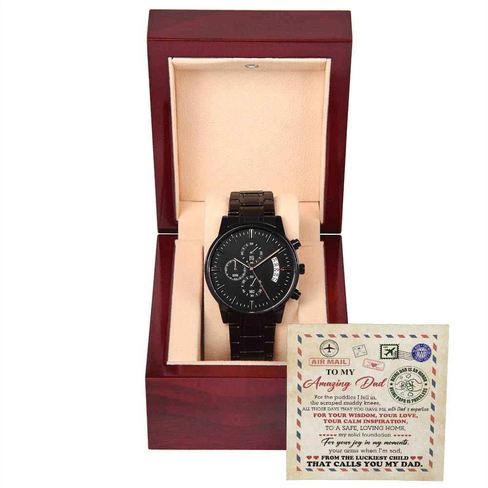 Dad-The Luckiest Child-Metal Chronograph Watch