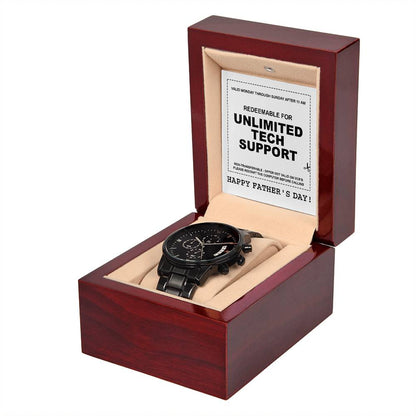 Dad-Tech Support-Metal Chronograph Watch