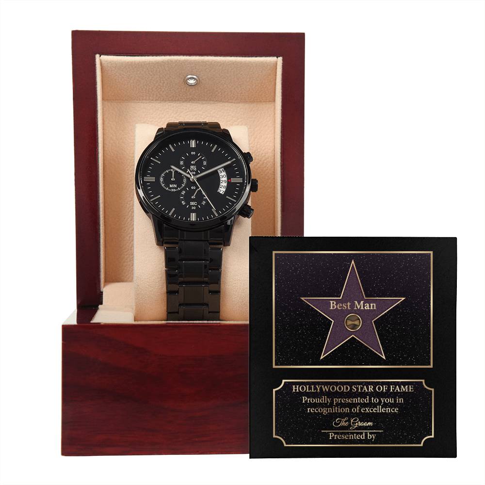 Best Man-Star Of Fame-Metal Chronograph Watch