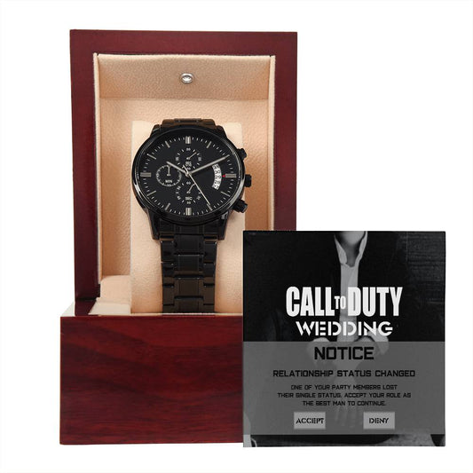 Best Man-Call to Duty-Metal Chronograph Watch