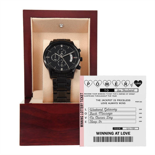 Husband-Power of Love-Metal Chronograph Watch