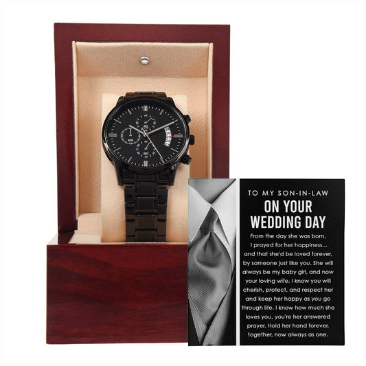 Son-in-Law-Hold Her Hand-Metal Chronograph Watch