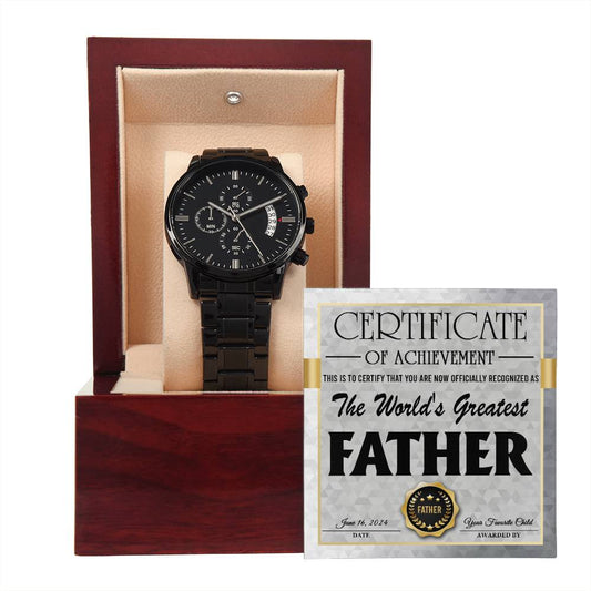 Dad-World_s Greatest Father-Metal Chronograph Watch