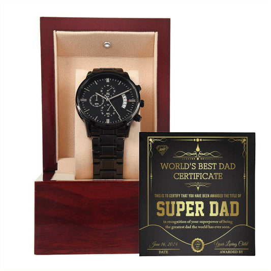 Dad-Super Dad Certificate-Metal Chronograph