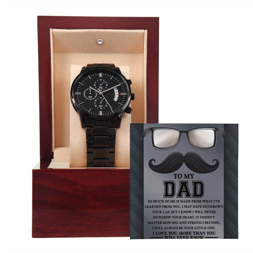 To My Dad Gift - Black Chronograph Watch