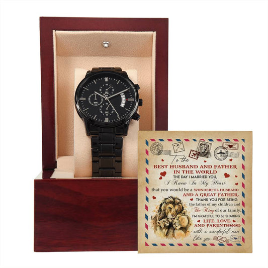 Husband-Great Father-Metal Chronograph Watch