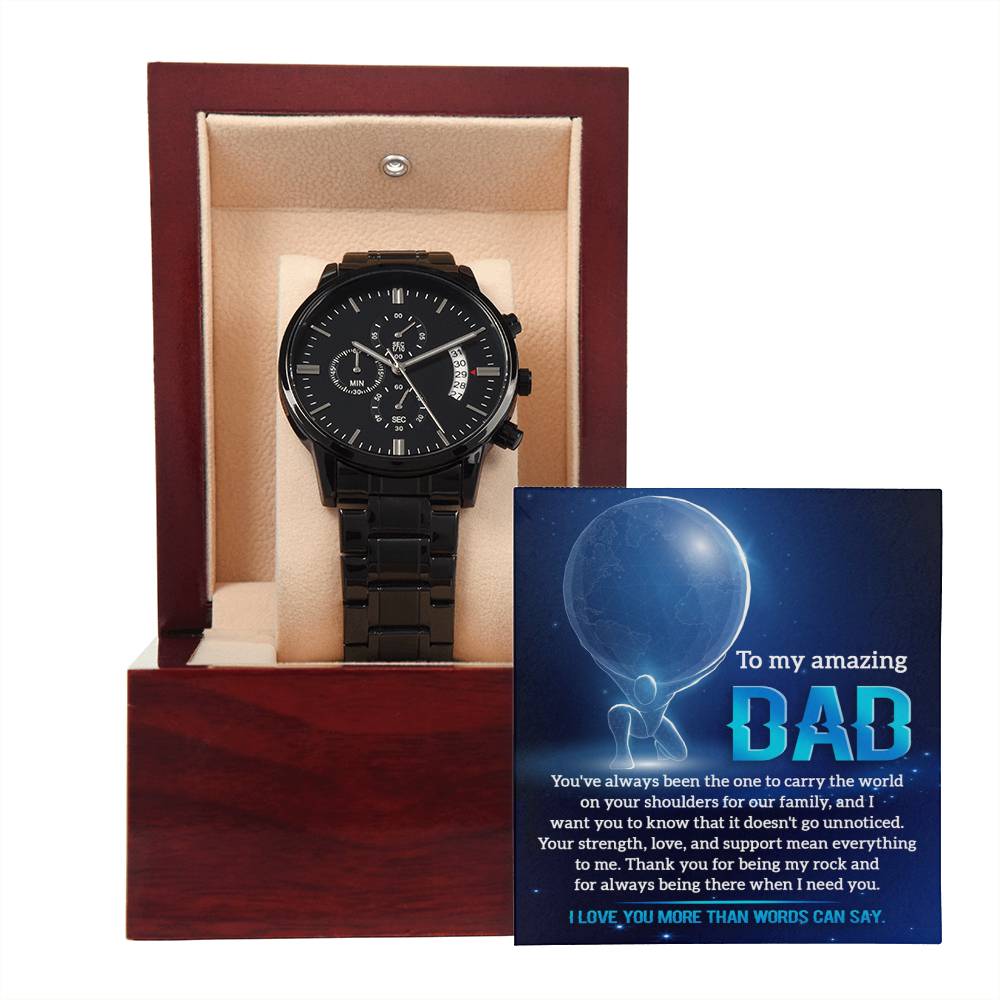 Dad-Carry The World-Metal Chronograph Watch