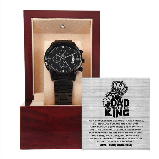 Dad-Not Because-Metal Chronograph Watch