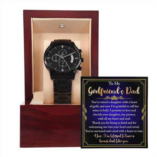 Girlfriend_s Dad-Heart Of Gold-Metal Chronograph Watch