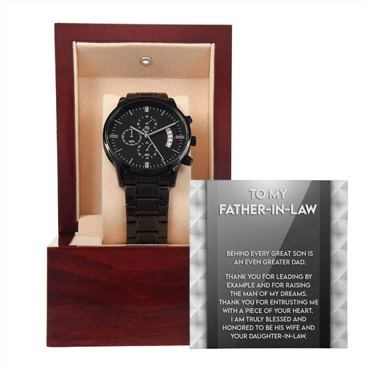 Father-in-Law-Of Your Heart-Metal Chronograph