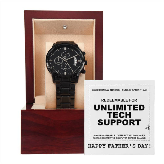 Dad-Tech Support-Metal Chronograph Watch