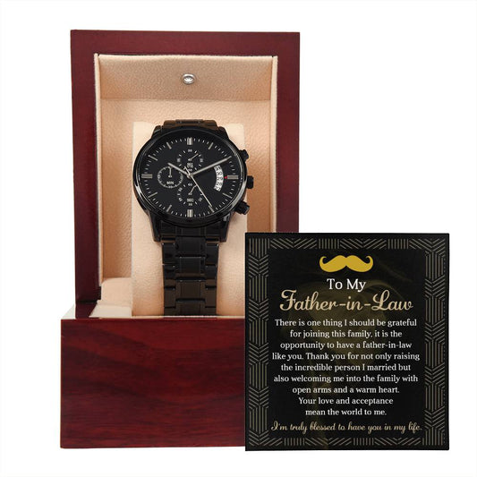 Father-in-Law-Truly Blessed 2-Metal Chronograph Watch