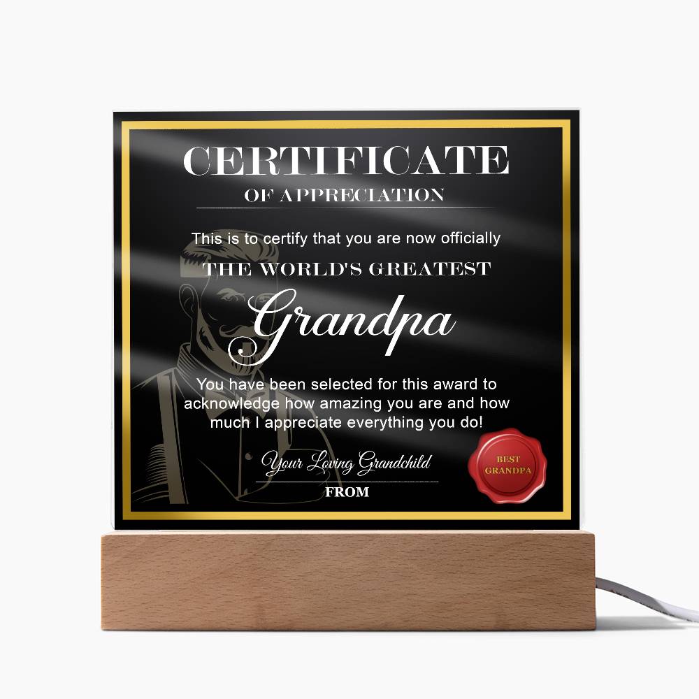 Grandpa-World_s Greatest Grandpa-Acrylic Plaque