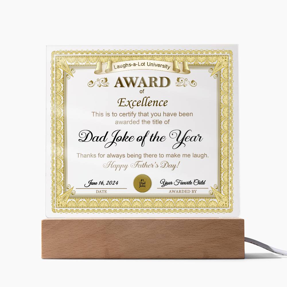 Dad-Award of Excellence-Acrylic Plaque