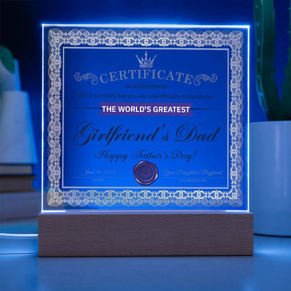 Girlfriend_s Dad-Certificate of Achievement-Acrylic Plaque