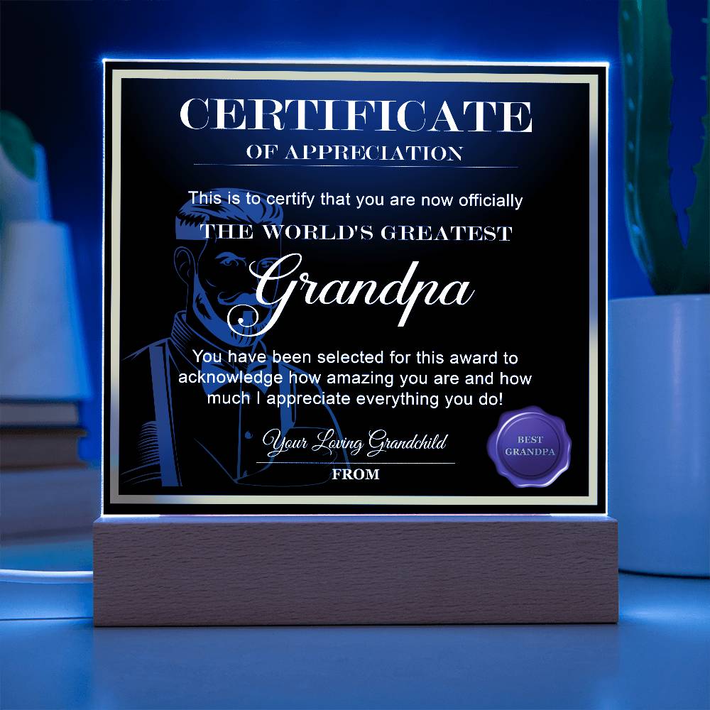 Grandpa-World_s Greatest Grandpa-Acrylic Plaque