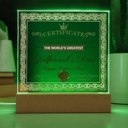 Girlfriend_s Dad-Certificate of Achievement-Acrylic Plaque