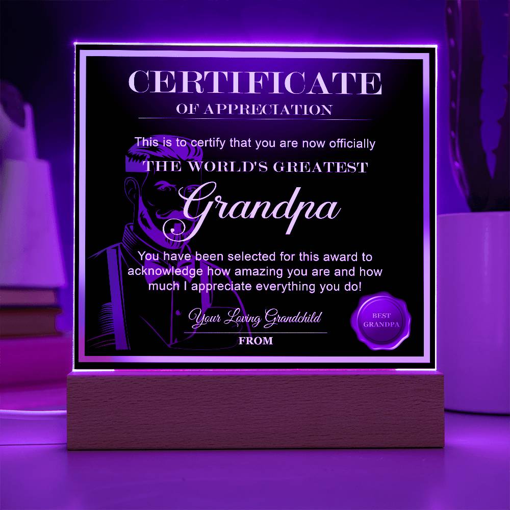 Grandpa-World_s Greatest Grandpa-Acrylic Plaque