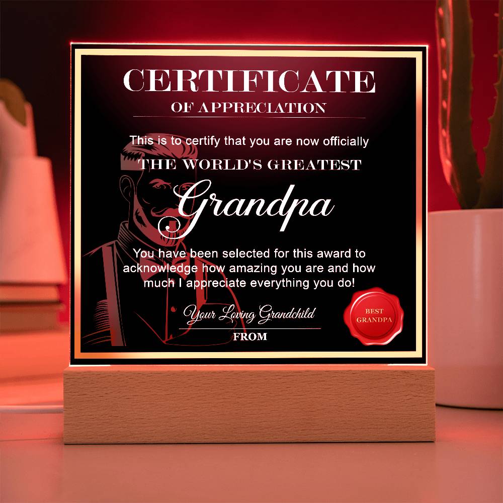 Grandpa-World_s Greatest Grandpa-Acrylic Plaque