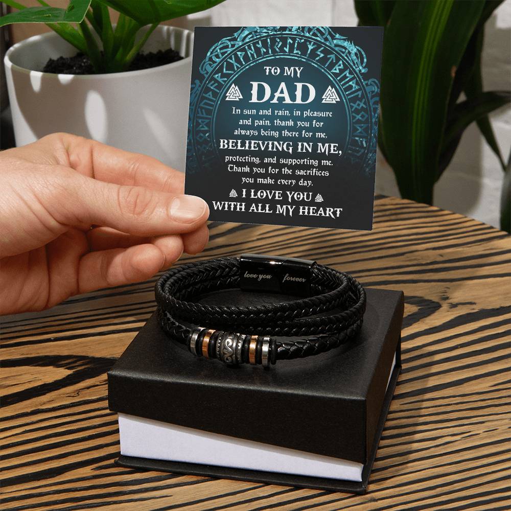 Gift for Dad - Thank you for  Believing in Me - Bracelet