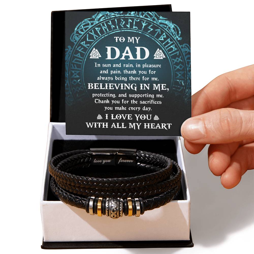 Gift for Dad - Thank you for  Believing in Me - Bracelet