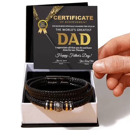 Gift for Dad - Worlds Greatest Love You Forever Bracelet