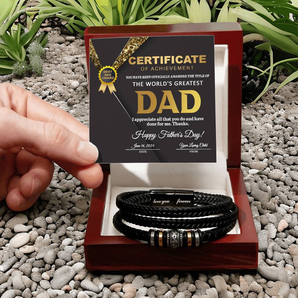 Gift for Dad - Worlds Greatest Love You Forever Bracelet